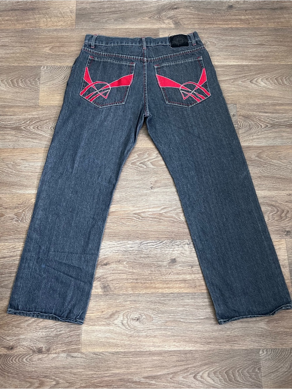 Vintage Y2K Champs Denim Jeans with Red Logo Stitching/462